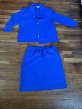 Blair Boutique Royal Blue Women’s jacket with Skirt Straight Silhouette